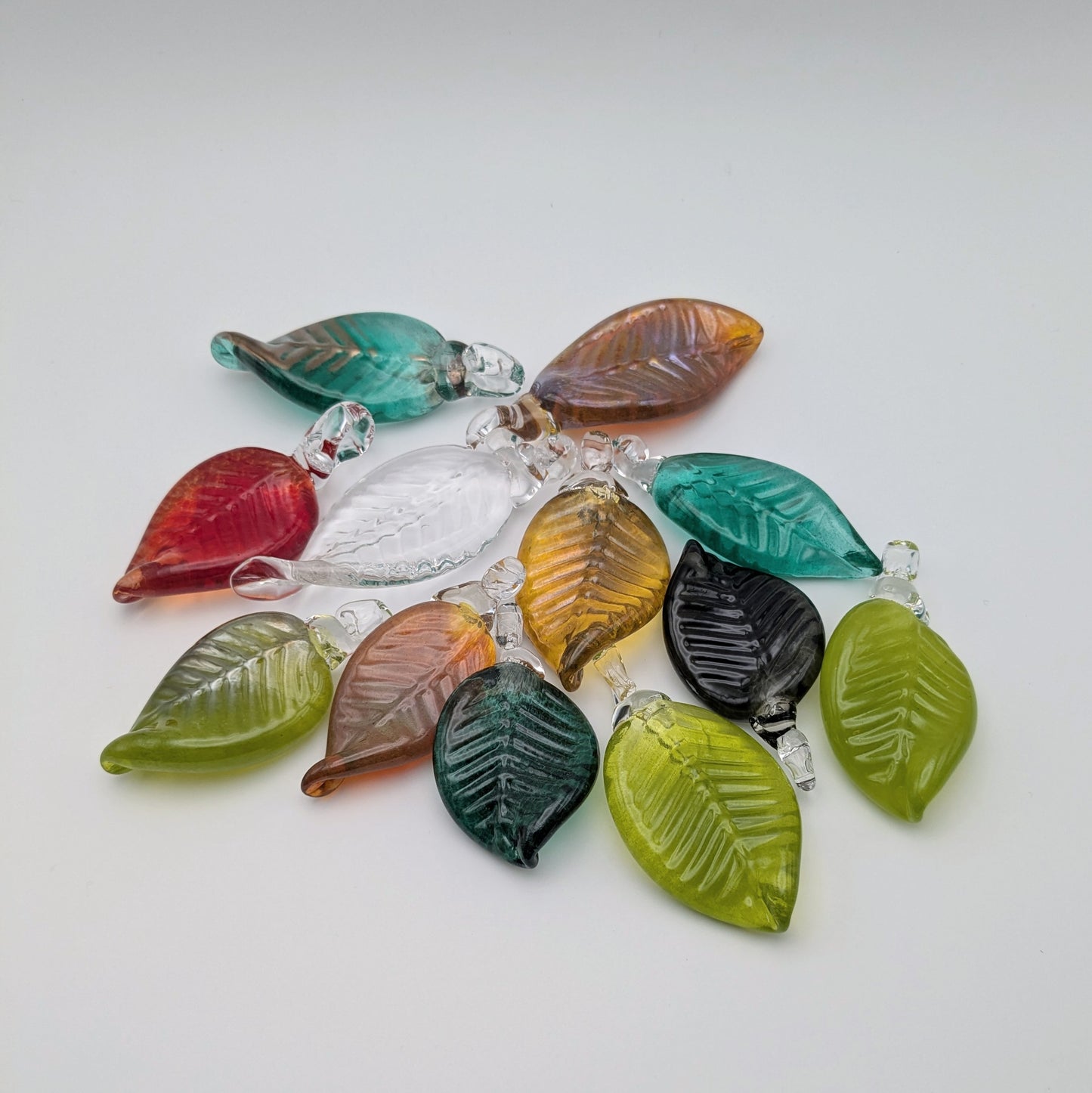 Sparkly Dark Green Leaf Ornament