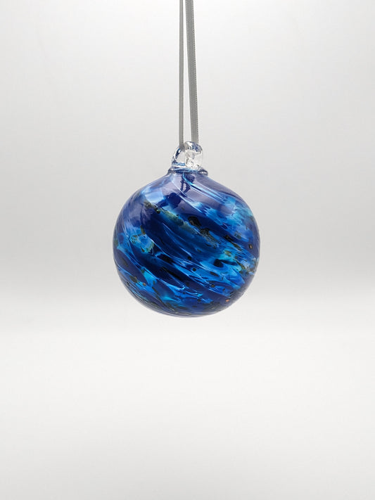 Blue Gold Swirl Ornament