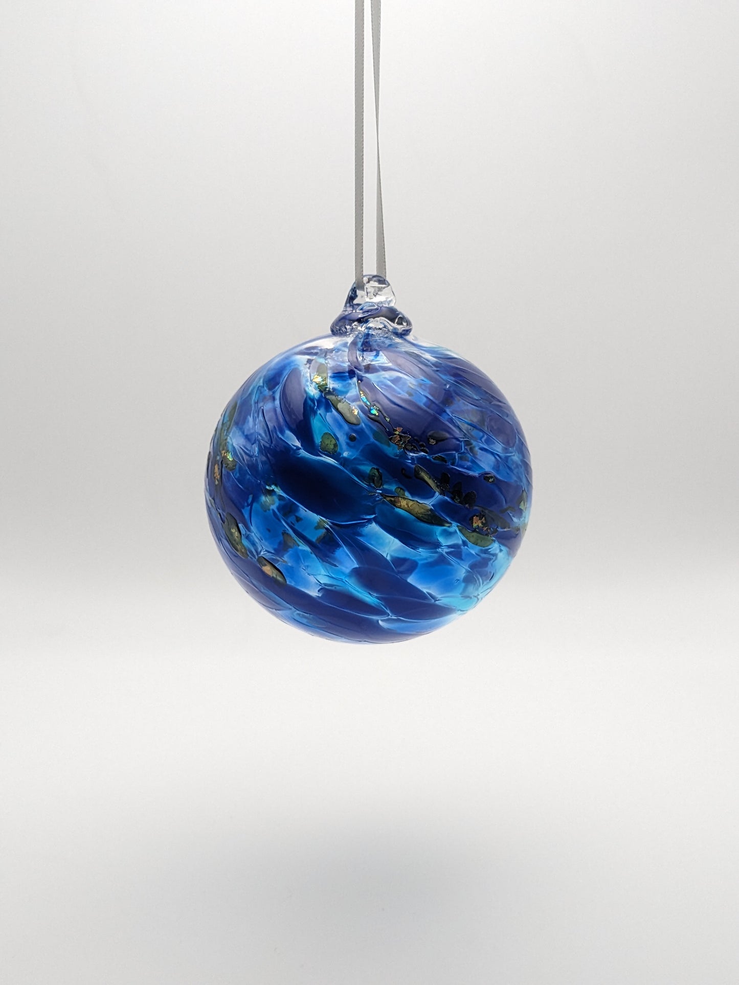 Blue Gold Swirl Ornament