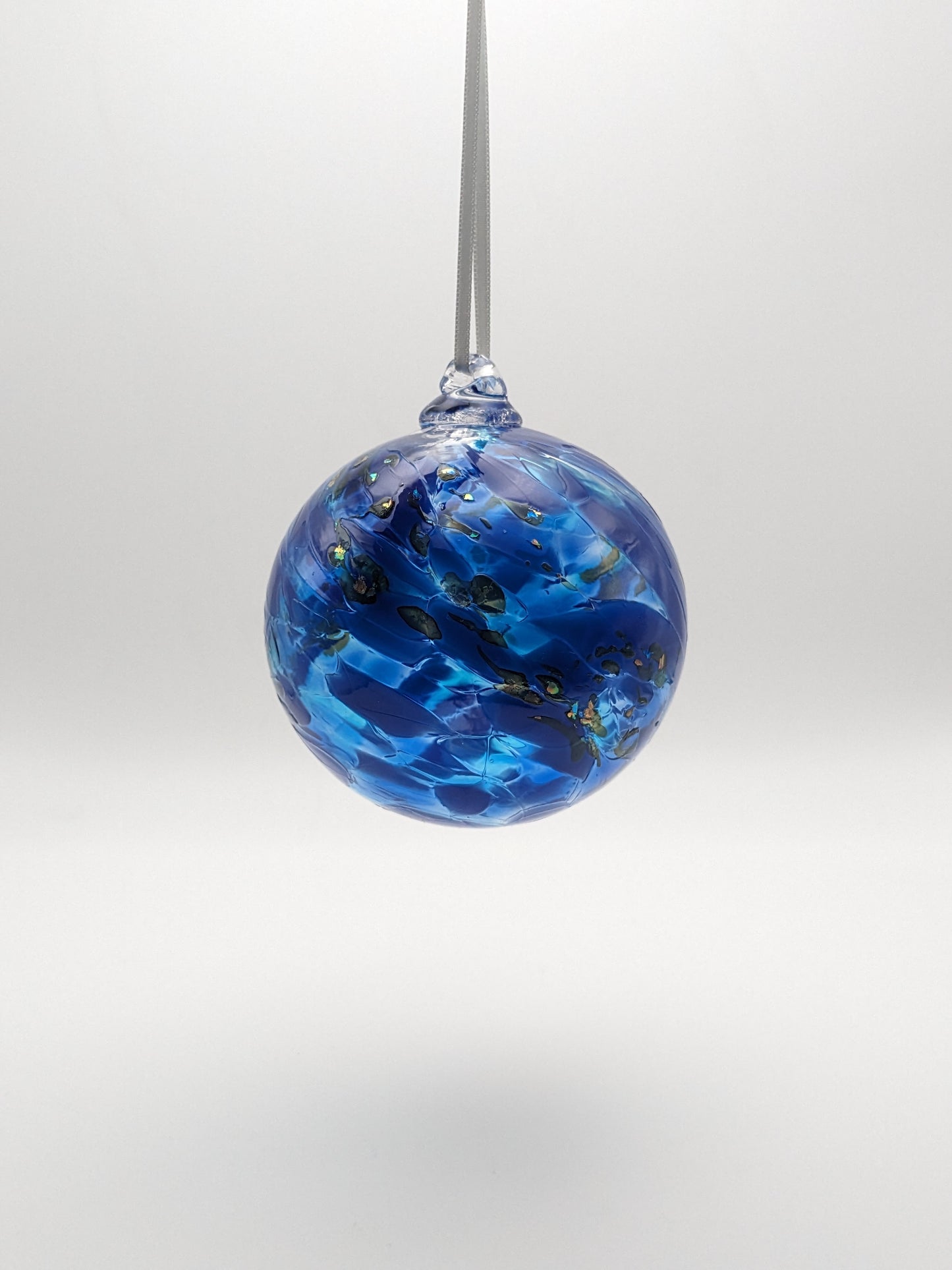 Blue Gold Swirl Ornament