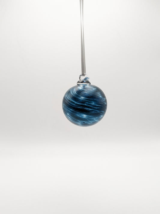 Blue Shine Swirl Ornament - Small