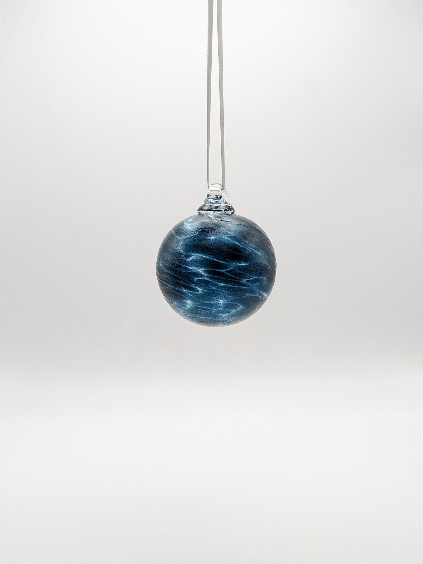 Blue Shine Swirl Ornament - Small