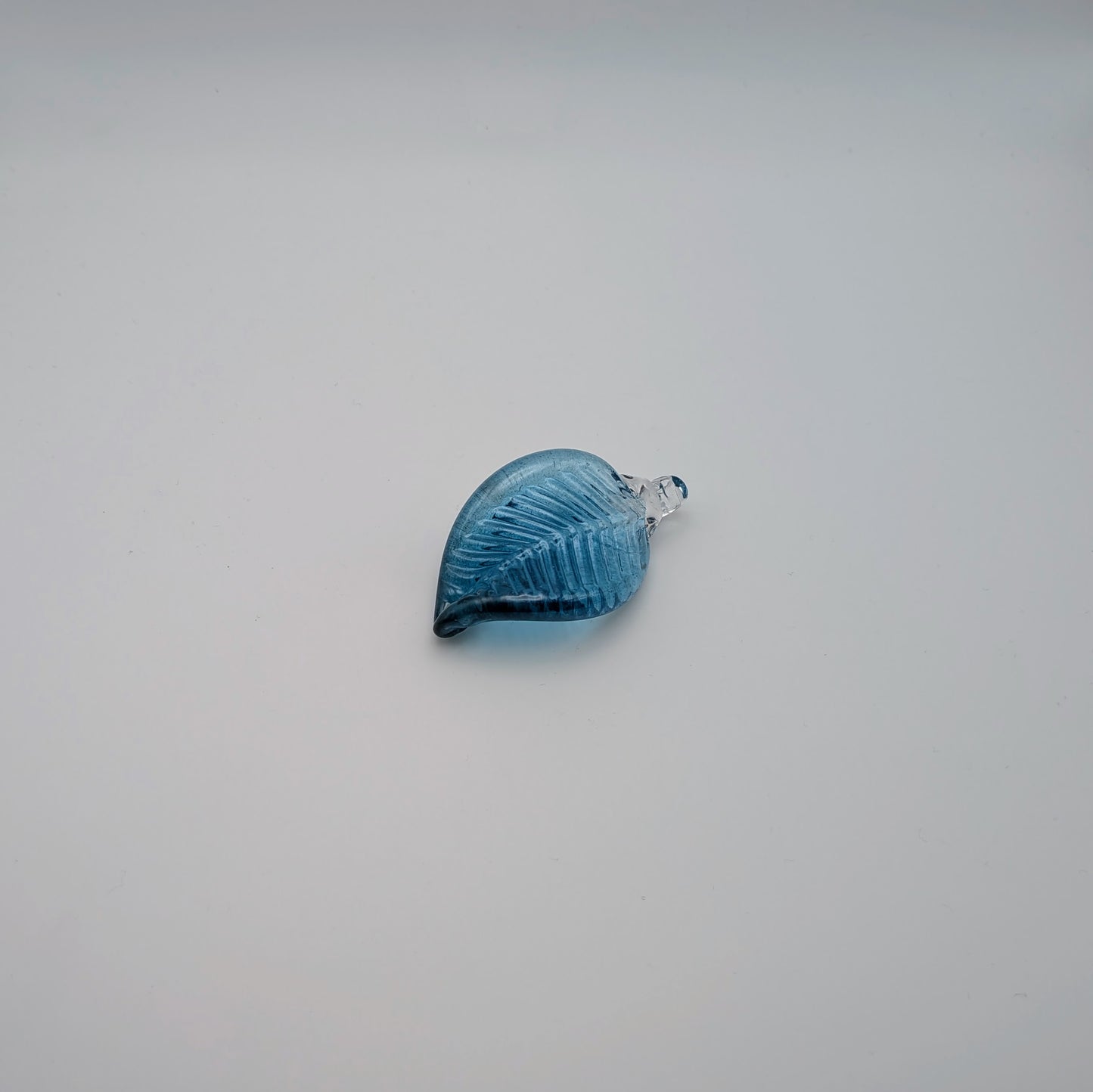 Aqua Blue Leaf Ornament