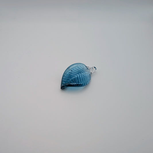 Aqua Blue Leaf Ornament