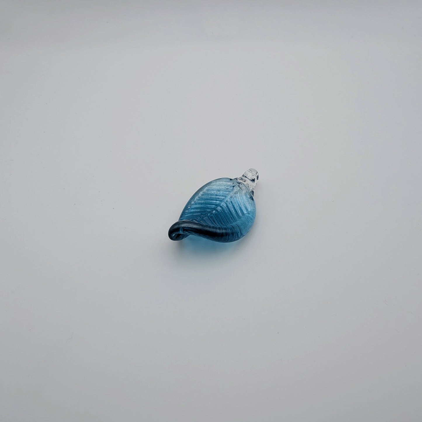 Aqua Blue Leaf Ornament